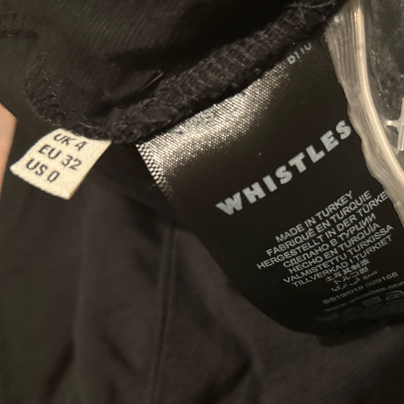 Whistles Black Jumpsuit Womens Size 0 Double Button Waist Detail V Neck - Picture 10 of 10